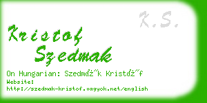 kristof szedmak business card